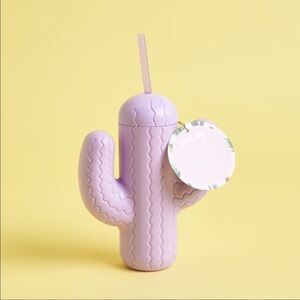 Pink Sky Cactus Purple Sipper Drink Cup with Straw